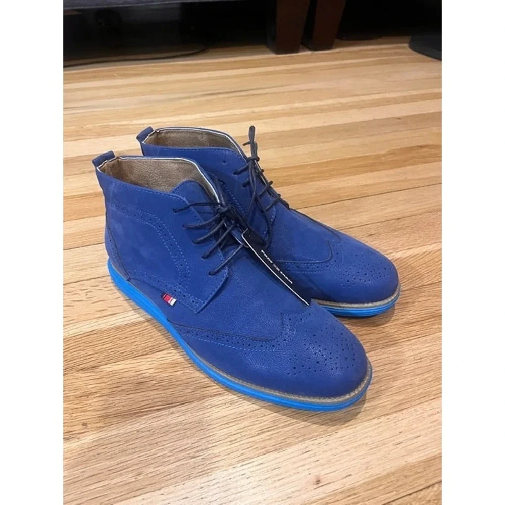 Vintage Phat Farm blue leather wingtip chukka boots